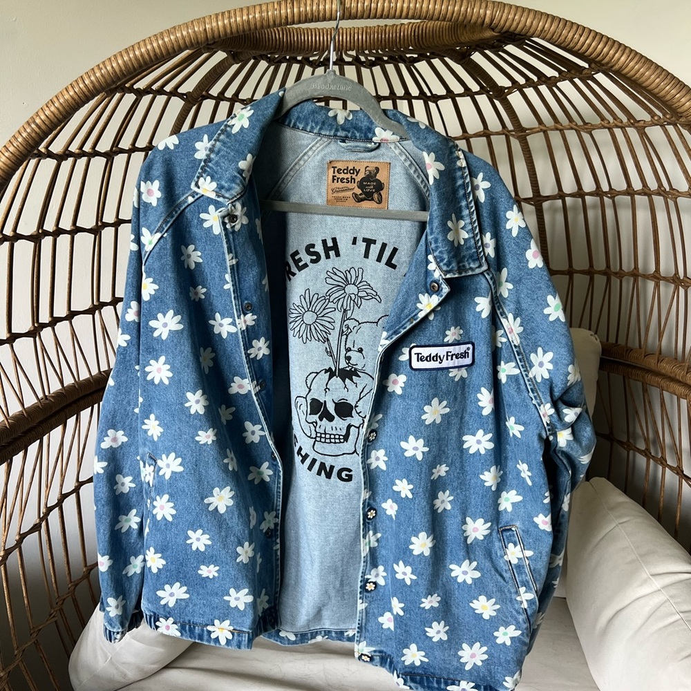 Teddy Fresh XL Flowered Jean Jacket